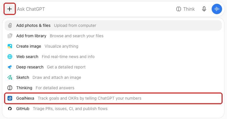 ChatGPT: In a chat, click + and pick the app, or name it in your prompt. ChatGPT asks before each change.